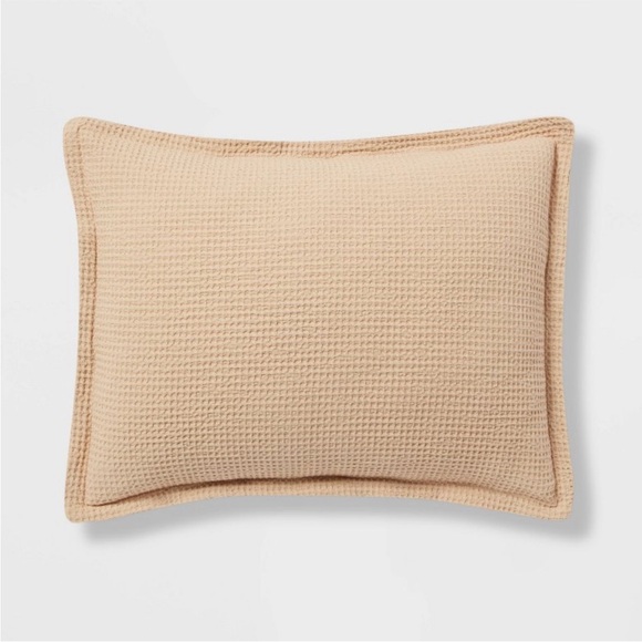 THRESHOLD NWT washed waffle weave duvet cover &sh set -wheat -full/queen - Picture 4 of 11